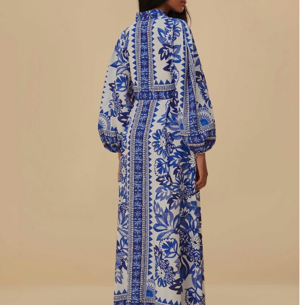 FARM Rio Off-White Flora Tapestry Lenzing™ Ecovero™ Euroflax™ Maxi Dress Size MF - Picture 4 of 4